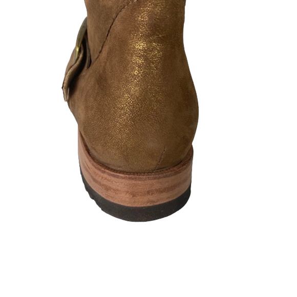 Jim Barnier Womens Engineer E Boot Buckle Gold Distress Size 9 New $425 - Picture 7 of 8